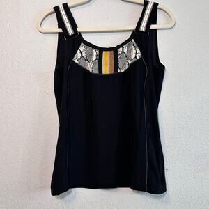 Lightweight Athleisure Tank and Open Cardigan Set, Black, Size L